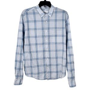 Frank & Eileen Luke Cotton Long Sleeve Button‎ Up Shirt Mens XL Blue Plaid